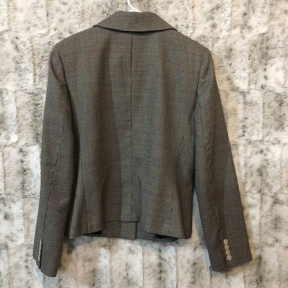 Chaps Women's Houndstooth 100% Wool Blazer Size 8 Black/White - Picture 2 of 8